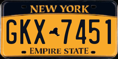 NY license plate GKX7451
