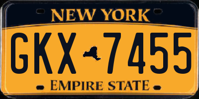 NY license plate GKX7455