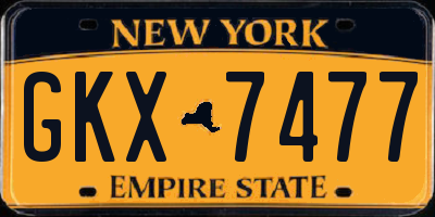 NY license plate GKX7477