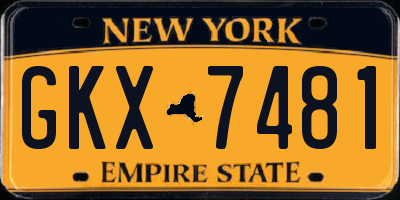 NY license plate GKX7481