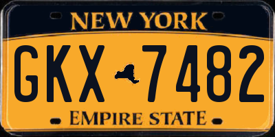 NY license plate GKX7482