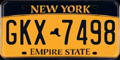 NY license plate GKX7498