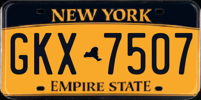 NY license plate GKX7507