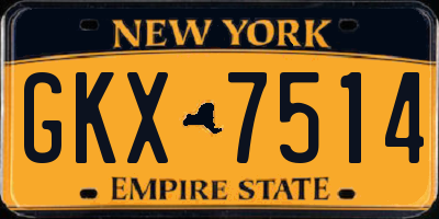 NY license plate GKX7514