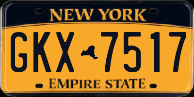 NY license plate GKX7517