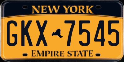 NY license plate GKX7545