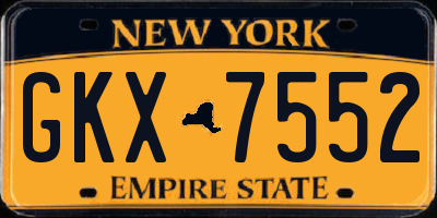NY license plate GKX7552