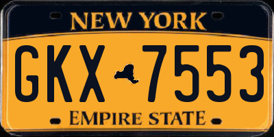 NY license plate GKX7553