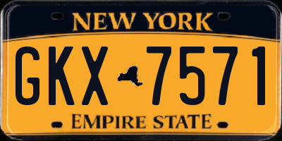 NY license plate GKX7571