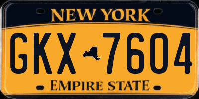 NY license plate GKX7604