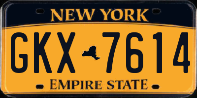 NY license plate GKX7614