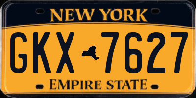 NY license plate GKX7627