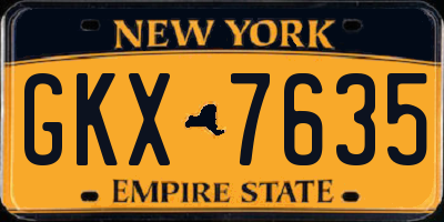 NY license plate GKX7635