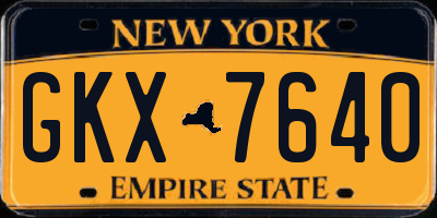 NY license plate GKX7640