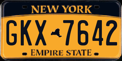 NY license plate GKX7642