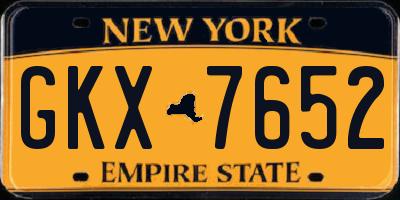 NY license plate GKX7652