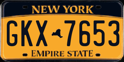 NY license plate GKX7653