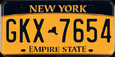 NY license plate GKX7654