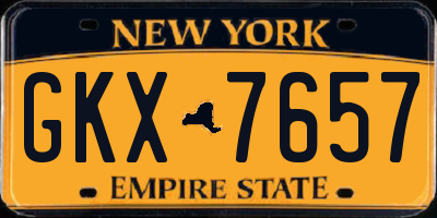 NY license plate GKX7657