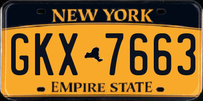 NY license plate GKX7663