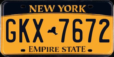 NY license plate GKX7672
