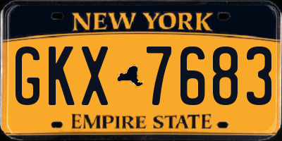 NY license plate GKX7683