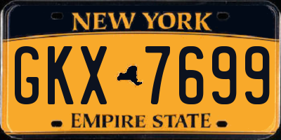 NY license plate GKX7699