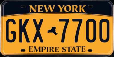NY license plate GKX7700