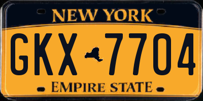 NY license plate GKX7704