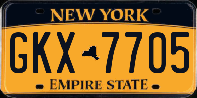 NY license plate GKX7705