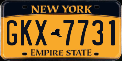 NY license plate GKX7731