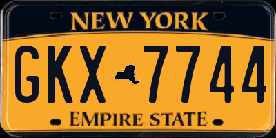 NY license plate GKX7744