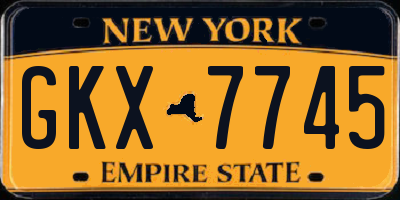NY license plate GKX7745