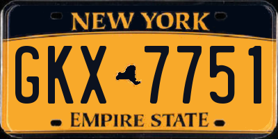 NY license plate GKX7751