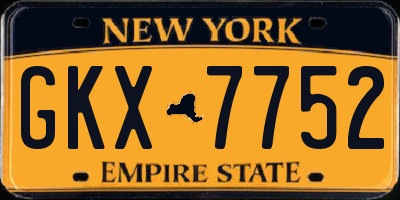 NY license plate GKX7752