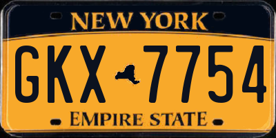 NY license plate GKX7754