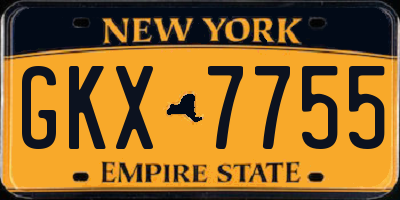 NY license plate GKX7755
