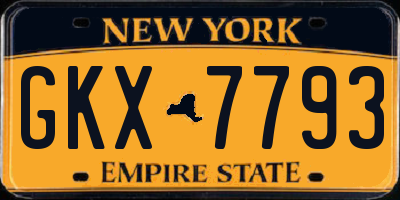 NY license plate GKX7793