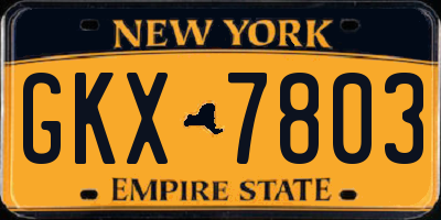 NY license plate GKX7803