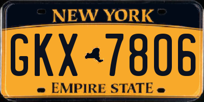 NY license plate GKX7806