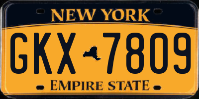 NY license plate GKX7809