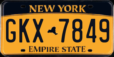 NY license plate GKX7849