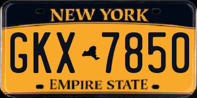 NY license plate GKX7850