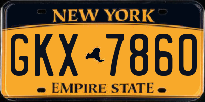 NY license plate GKX7860