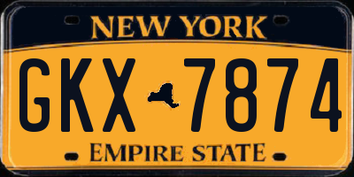 NY license plate GKX7874
