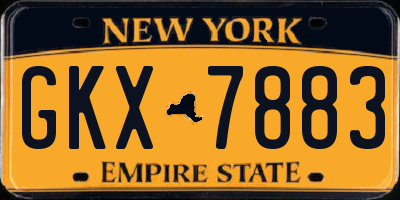 NY license plate GKX7883