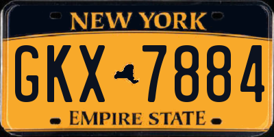 NY license plate GKX7884