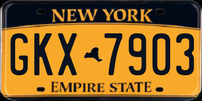 NY license plate GKX7903