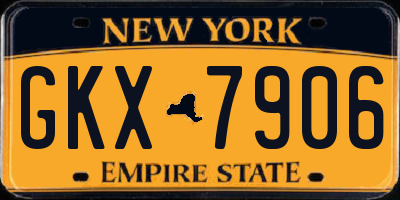 NY license plate GKX7906