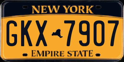 NY license plate GKX7907